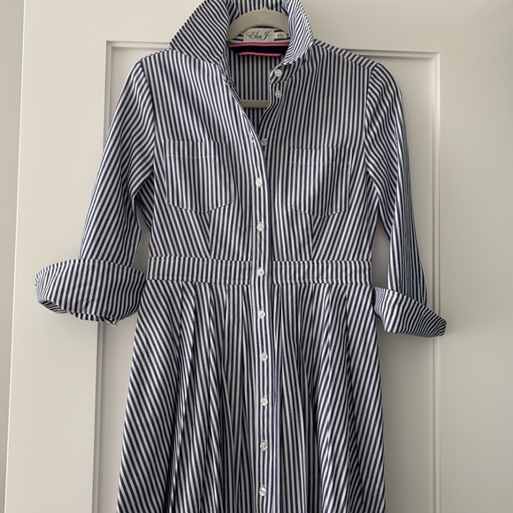 NWOT ELIZA J Striped Button Down Shirtdress - Picture 3 of 3